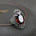 Silver Jewelry Vintage Thai Silver Large Gemstone Ring Ring...