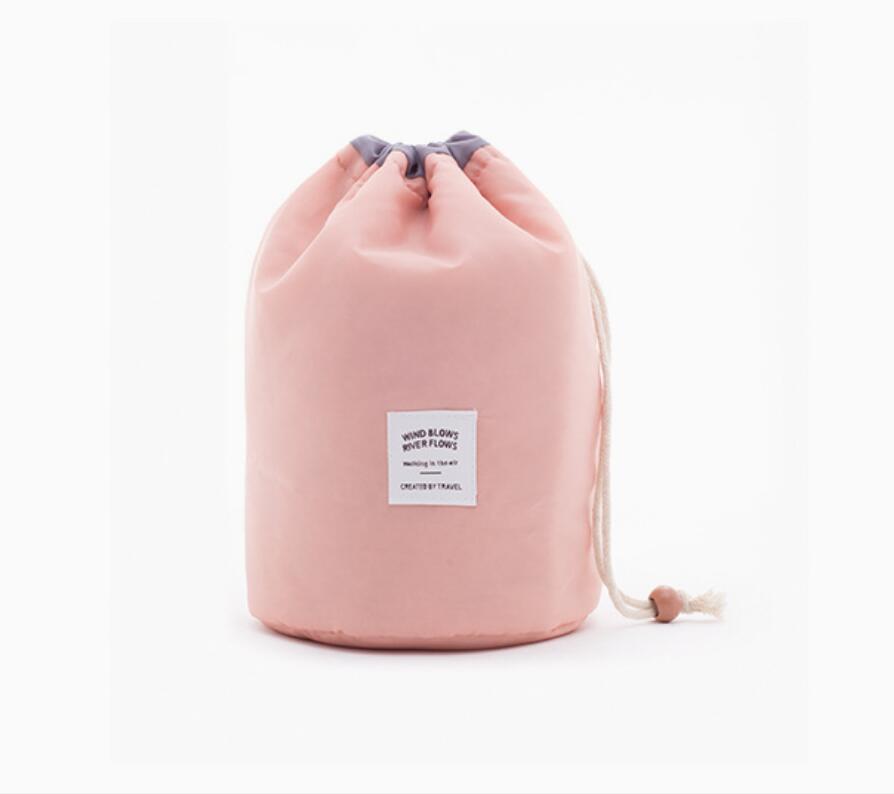Large Capacity Nylon Lazy Drawstring Storage Bag Toiletry Cylinder Wash Bag Travel Organizer