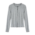 Color-Blocking Stripe Round Neck Long Sleeve Top for Women...