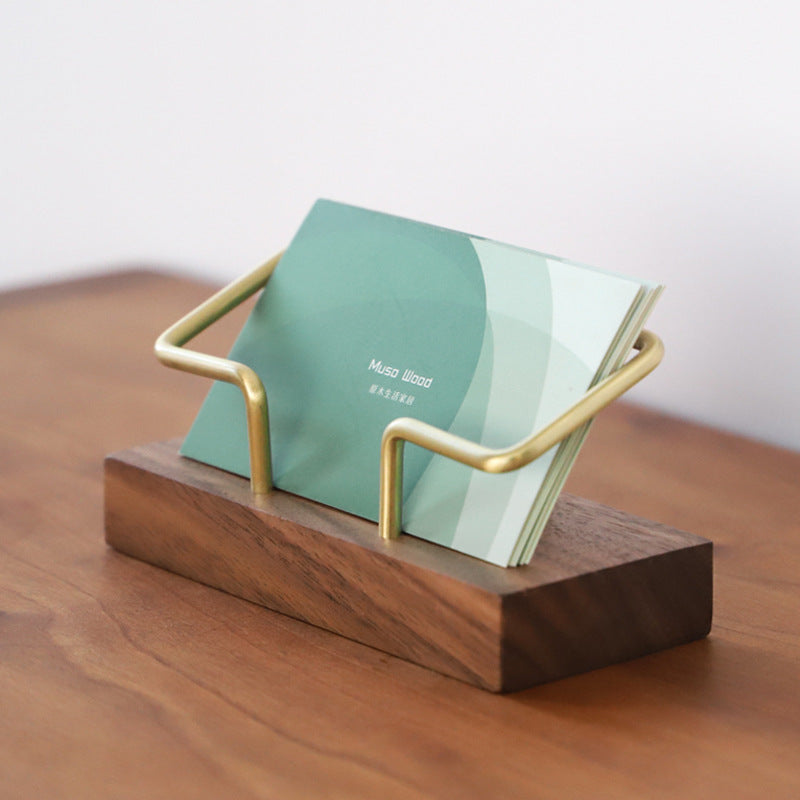 Wooden Brass Card Holder Metal Card Holder