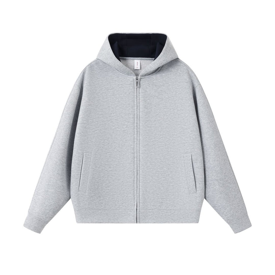 Color blocked zipper cardigan jacket