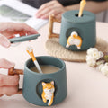 Creative Ceramic Mug Coffee Mug With Lid Spoon