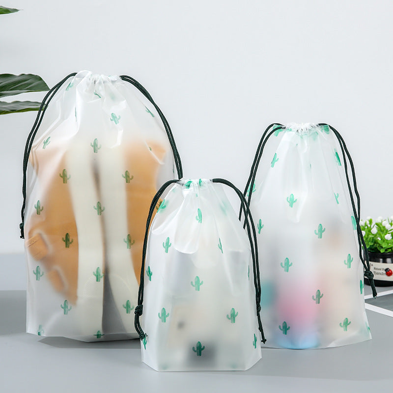 Drawstring Pocket Travel Packing Shoes Storage Drawstring Face Towel Bag Plastic PE Scrub Cute Packaging Bag