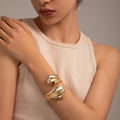 Metal style temperament niche versatile bracelet Bracelet irregular opening...