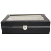 12 Slot Leather Watch Box Display Case Jewelry Organizer For Men  Women