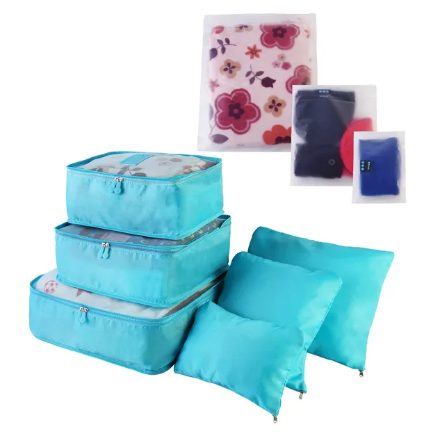 9Pcs Clothes Storage Bags Water-Resistant Travel Luggage Organizer Clothing Packing