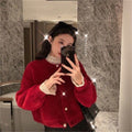 Faux Mink Knit Cardigan for Women
