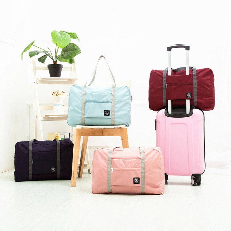 Waterproof Nylon Travel Bags Women Men Large Capacity Folding Duffle Bag