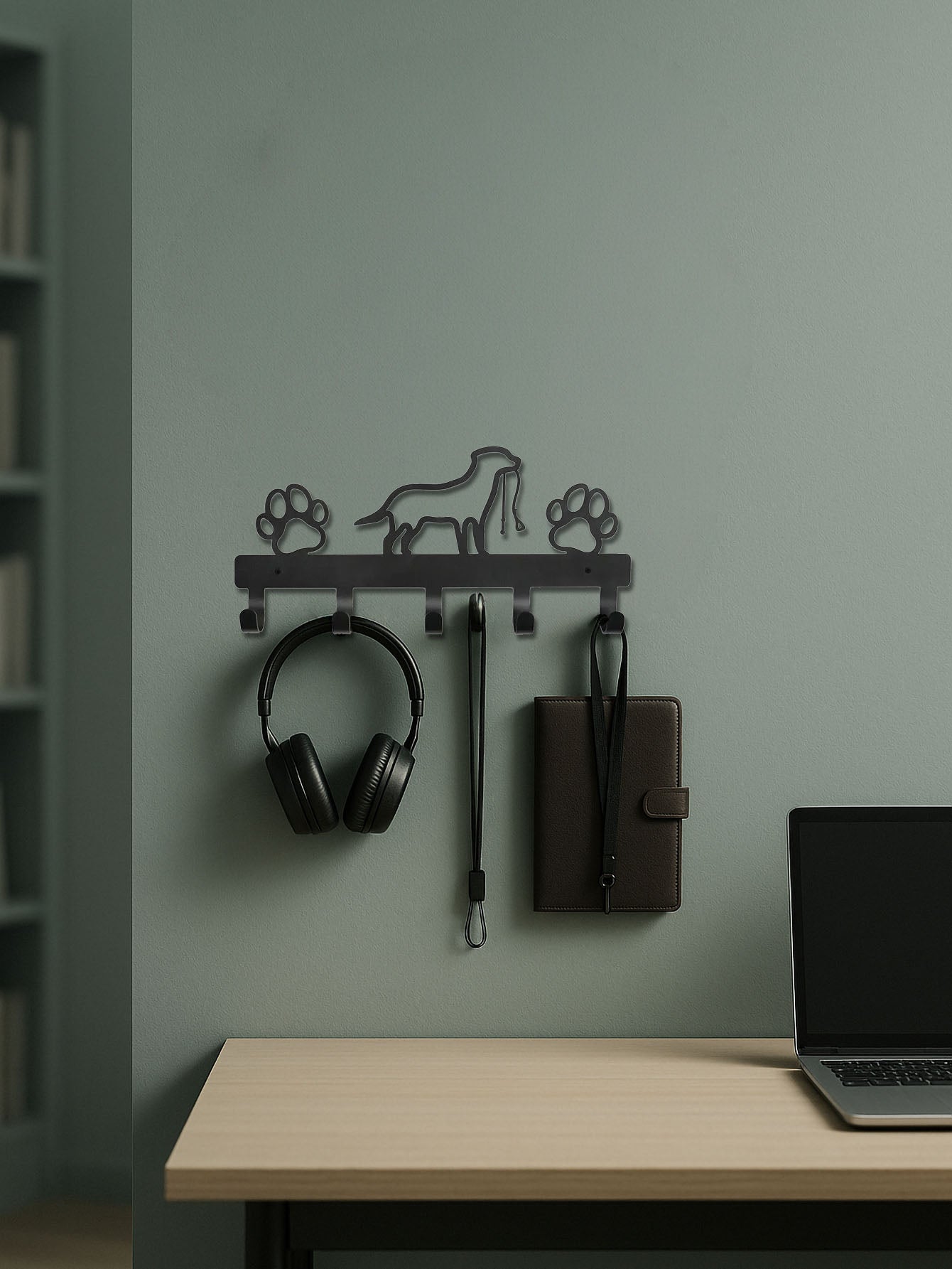 Modern Metal Wall-Mounted Key Holder,5-Hook Decorative Rack, Entryway Organizer