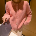 Faux Mink Knit Cardigan for Women