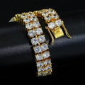 Hip Hop  Double-row 10mm Copper Micro-paved Zircon Bracelet