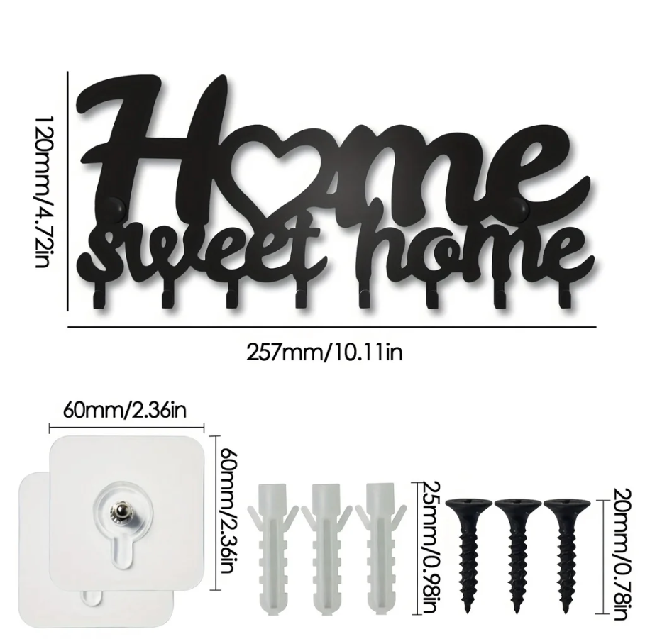 Sleek Adhesive Key Holder - Metal Key Holder Wall Mount W Contemporary Design