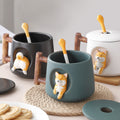 Creative Ceramic Mug Coffee Mug With Lid Spoon