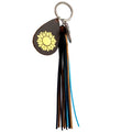 Crazy Horse Skin Keychain Texture Hot Gold Sunflower Cross...