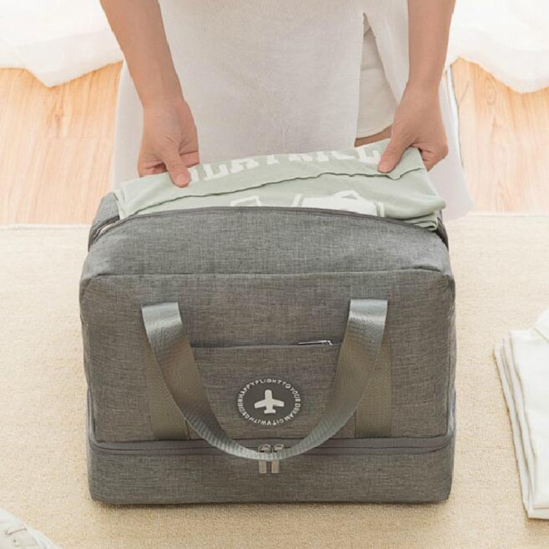 Cationic Fabric Waterproof Travel Bag Large Capacity Double Layer Beach Bag Portable Duffle Bags Packing Cube Weekend Bags