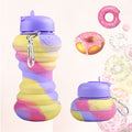 Donut Folding Silicone Bottle Foldable Outdoor Sports Goods Portable...