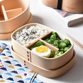 Japanese Creative Wooden Lunch Box Divided Lunch Box Student...