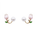 Tulip pearl earrings and earrings