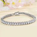 Copper Zirconia Tennis Bracelet with Design