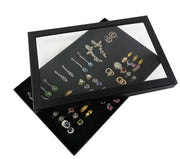 Slots Jewelry Ring Display Organizer Tray Holder Earrings Storage Box Case