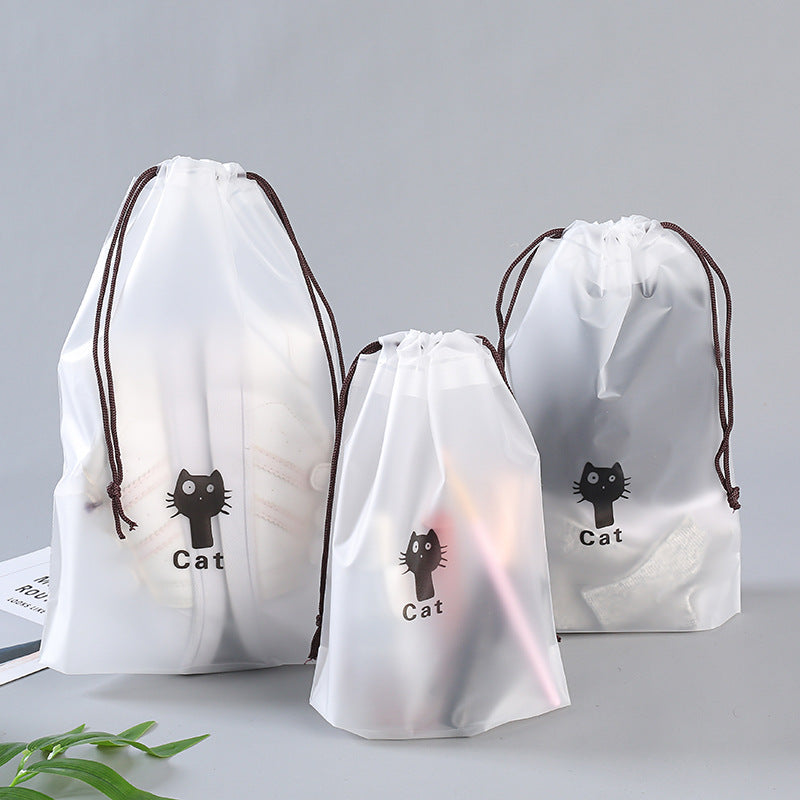 Drawstring Pocket Travel Packing Shoes Storage Drawstring Face Towel Bag Plastic PE Scrub Cute Packaging Bag