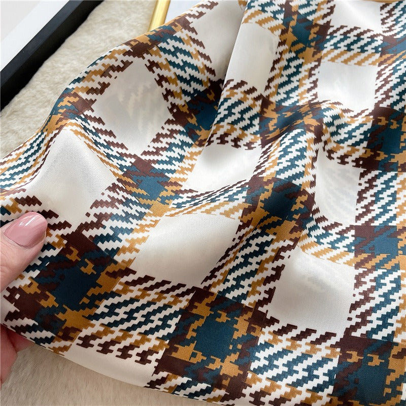 Checkered Scarf  Women's Square Scarf Professional Scarf