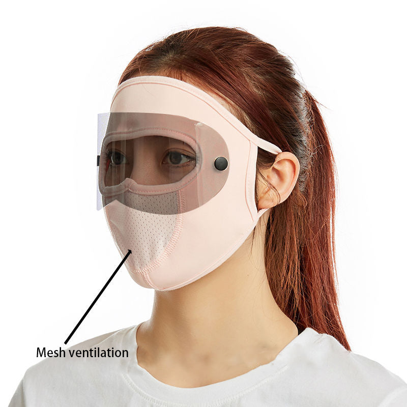 New Goggles Sunscreen Mask Sunglasses Lens Sunscreen Mask Full Face Cover Face Windproof Dust Mask