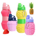 Fruit Folding Water Bottle Silicone Pineapple Strawberry Water Cup...