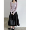 Wool Faux Two-Piece Long Sleeve Basic Top for Women...