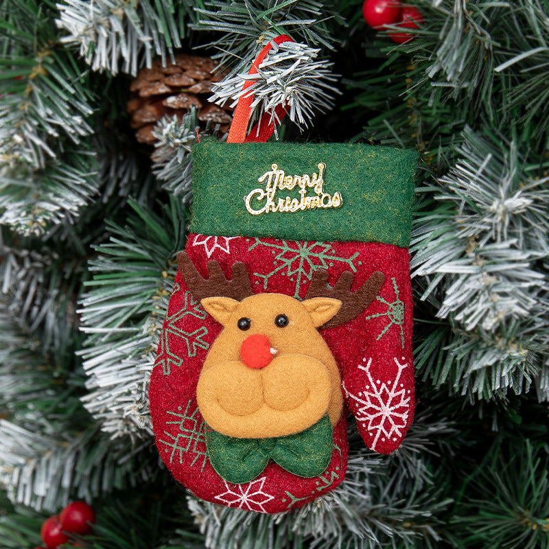 Christmas Decorations Santa Claus Sock Christmas Tree Ornaments Gift Bag Decoration Sock Gloves