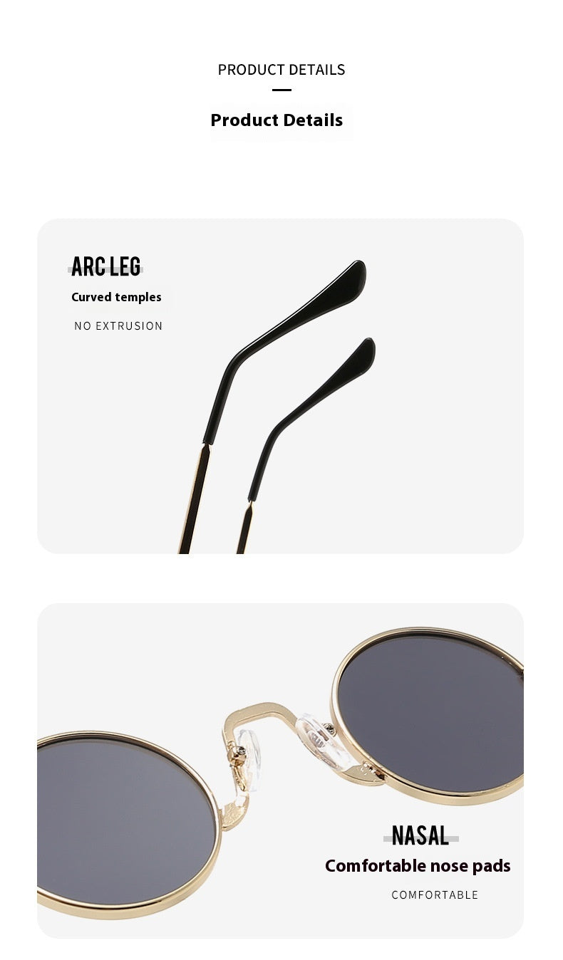 Retro Hip Hop Sunglasses Small Frame Round