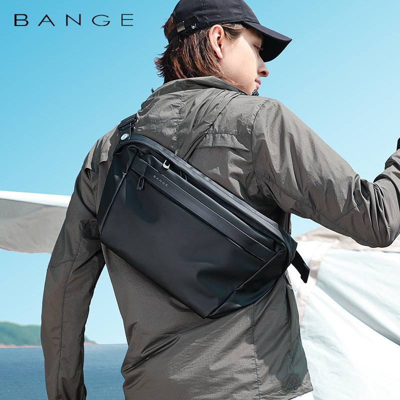 New Men's One Shoulder Messenger Bag Trendy Cool Chest Bag Large Capacity Light Weight Men's Bag Sling Bag