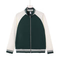 Stand up collar contrasting zipper jacket