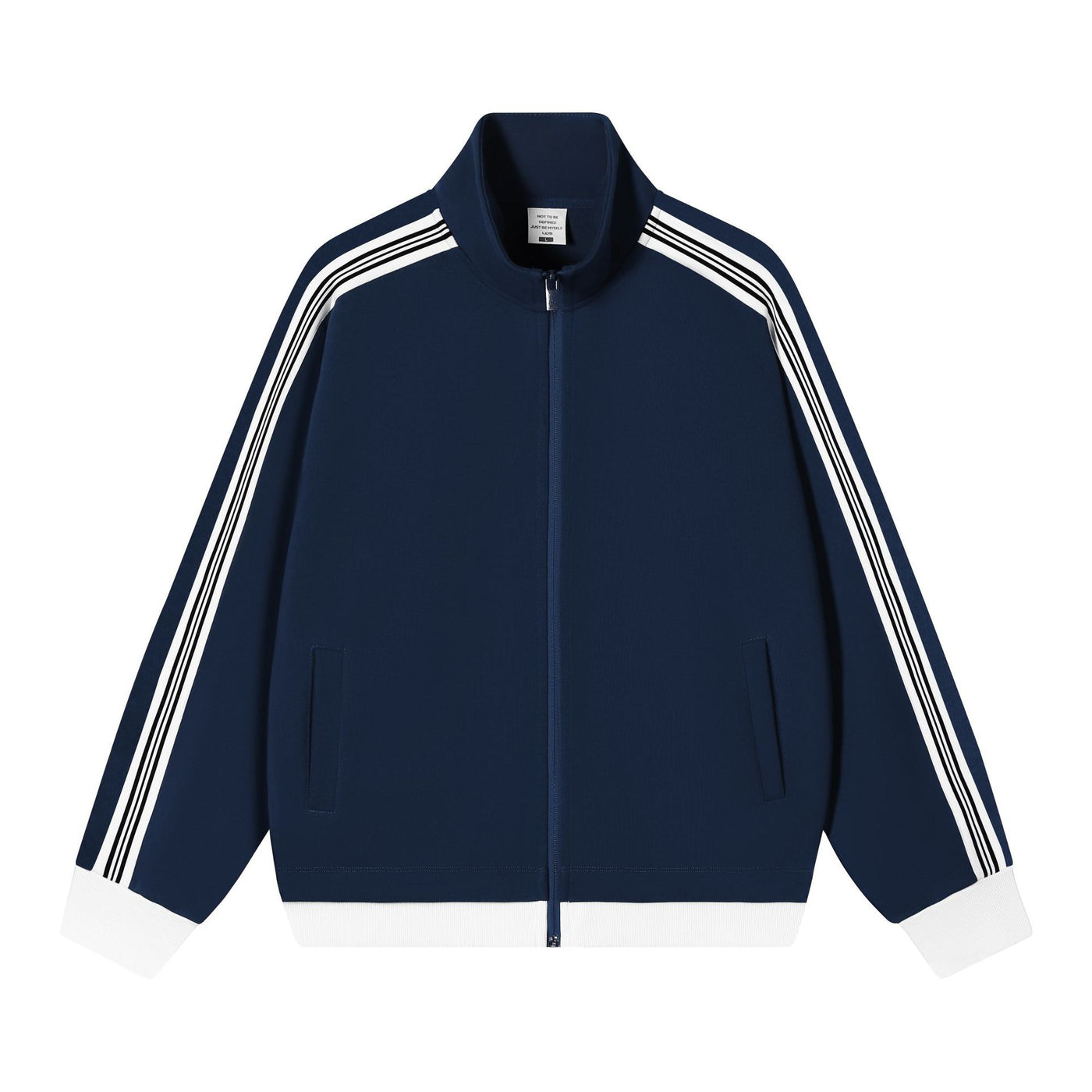 Collision ribbon zipper jacket for men