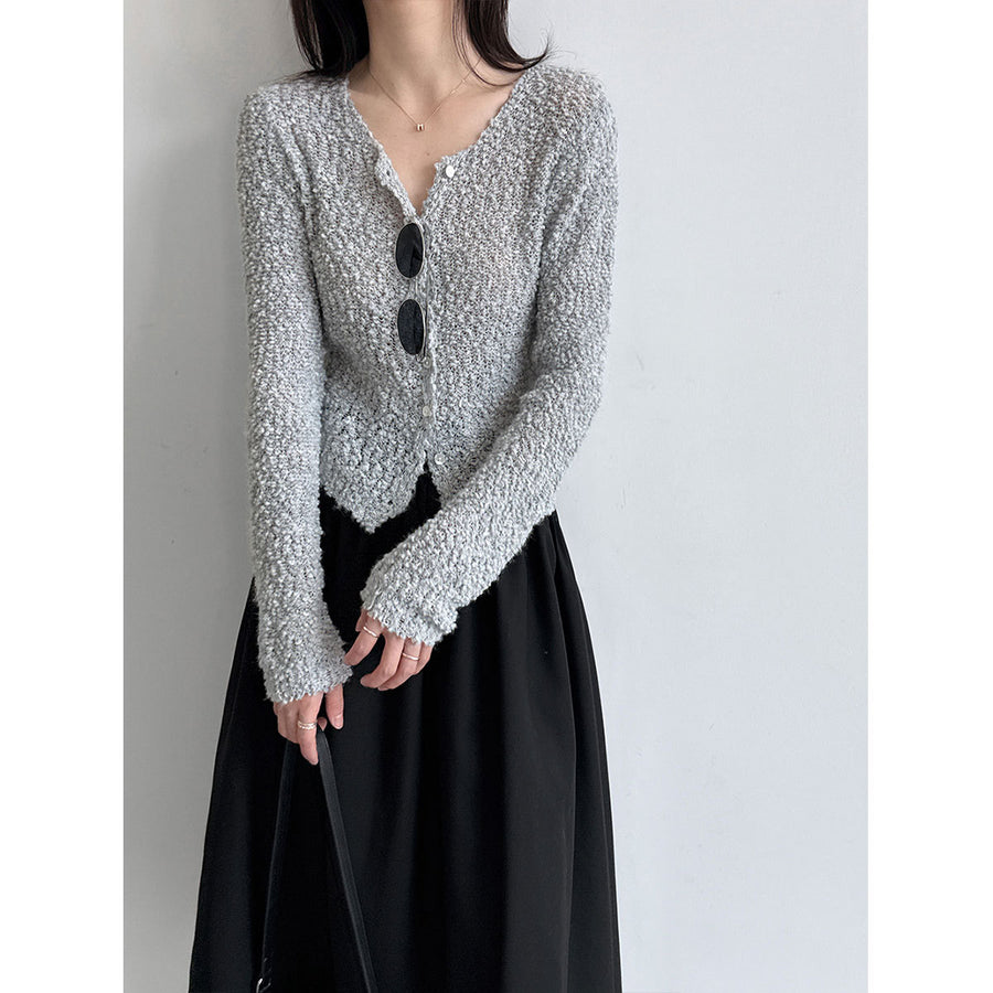 Deer West Circle Knit Wool Cardigan for Women Autumn...