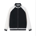 Stand up collar contrasting zipper jacket