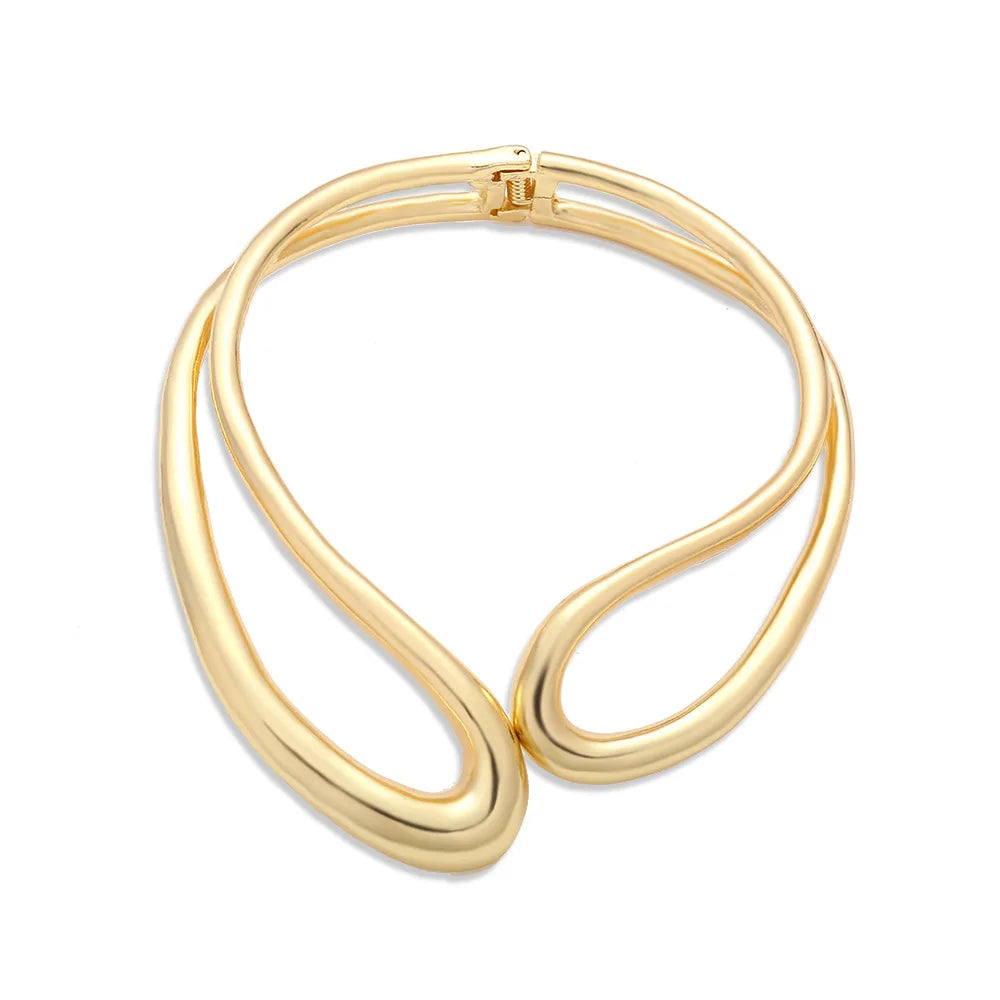 Exaggerated Creative Asymmetric Open Drop Choker Necklace