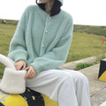 Faux Mink Knit Cardigan for Women