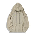 Hooded zipper long sleeved sweatshirt