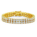 Hip Hop  Double-row 10mm Copper Micro-paved Zircon Bracelet
