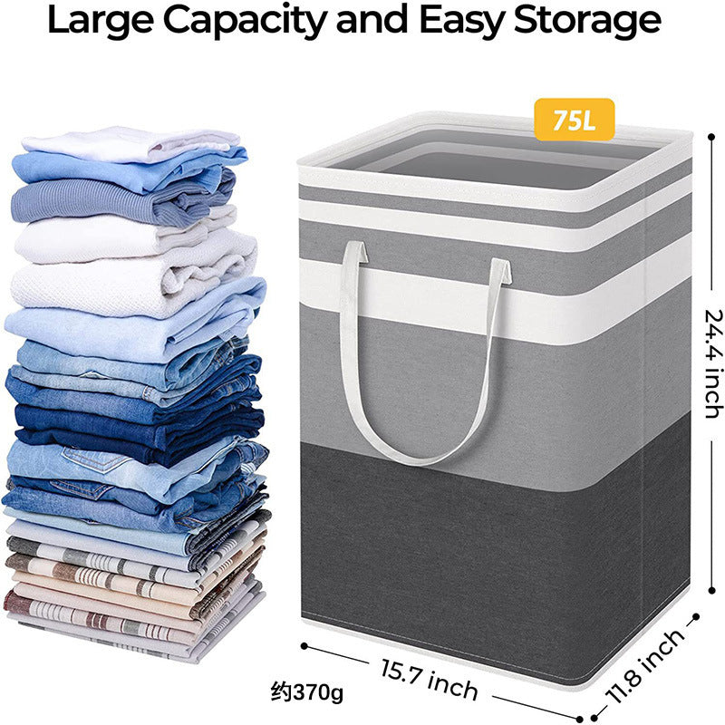 Collapsible Fabric Laundry Hamper Clothing Storage Basket Multi-purpose Organizer Large Capacity Dirty Clothes Bag