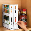 Kitchen Spice Organizer Rack Multi-Function Rotating Storage Shelf Slide...