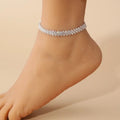 Irregular diamond rhinestone anklet