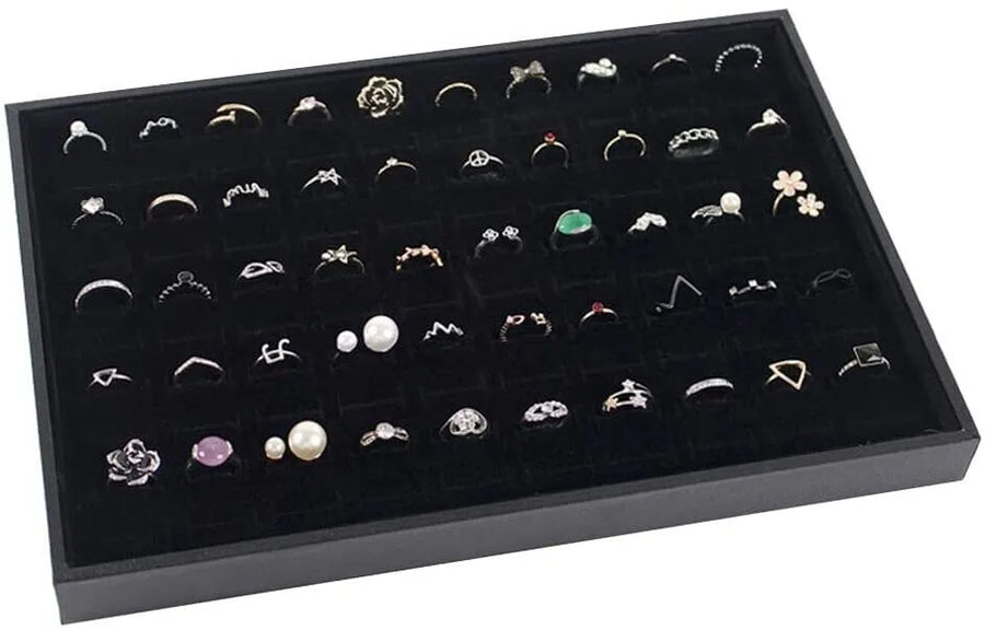 Slots Jewelry Ring Display Organizer Tray Holder Earrings Storage Box Case