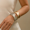 Metal style temperament niche versatile bracelet Bracelet irregular opening...