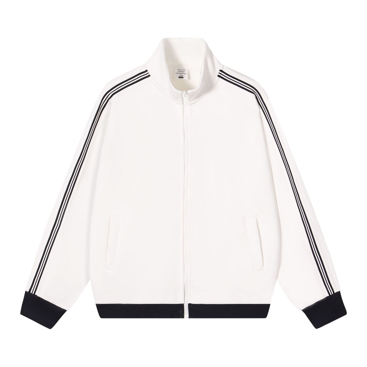 Collision ribbon zipper jacket for men