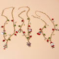 Holiday Necklace Colorful Pearl Christmas Necklace Ornaments