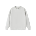 Solid color round neck pullover hoodie