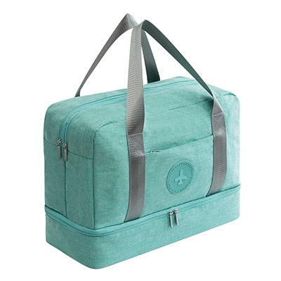 Cationic Fabric Waterproof Travel Bag Large Capacity Double Layer Beach Bag Portable Duffle Bags Packing Cube Weekend Bags