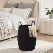 Larry's Large Capacity Tall Model With Extended Handle Foldable Tassel-free Decorative Dirty Clothes Basket For Bedroom And Bathroom Clothing Storage
